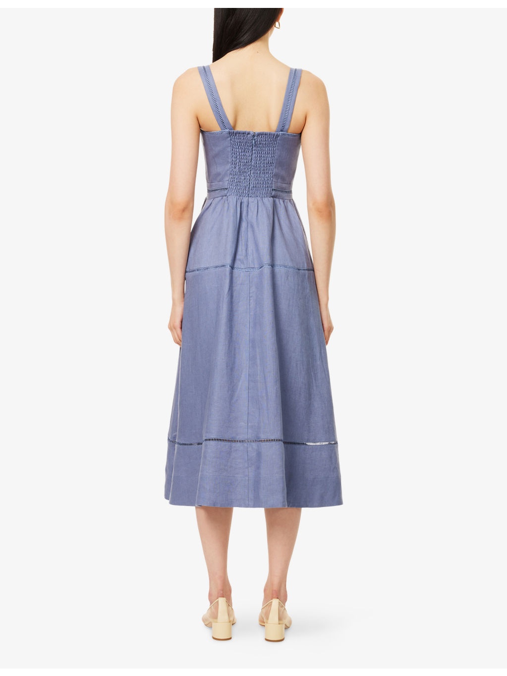 Everett Square-Neck Linen Midi Dress - 4
