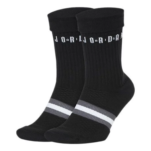 Air Jordan Unisex Legacy Crew Socks 2 Packs Black SK0025-010 - 1
