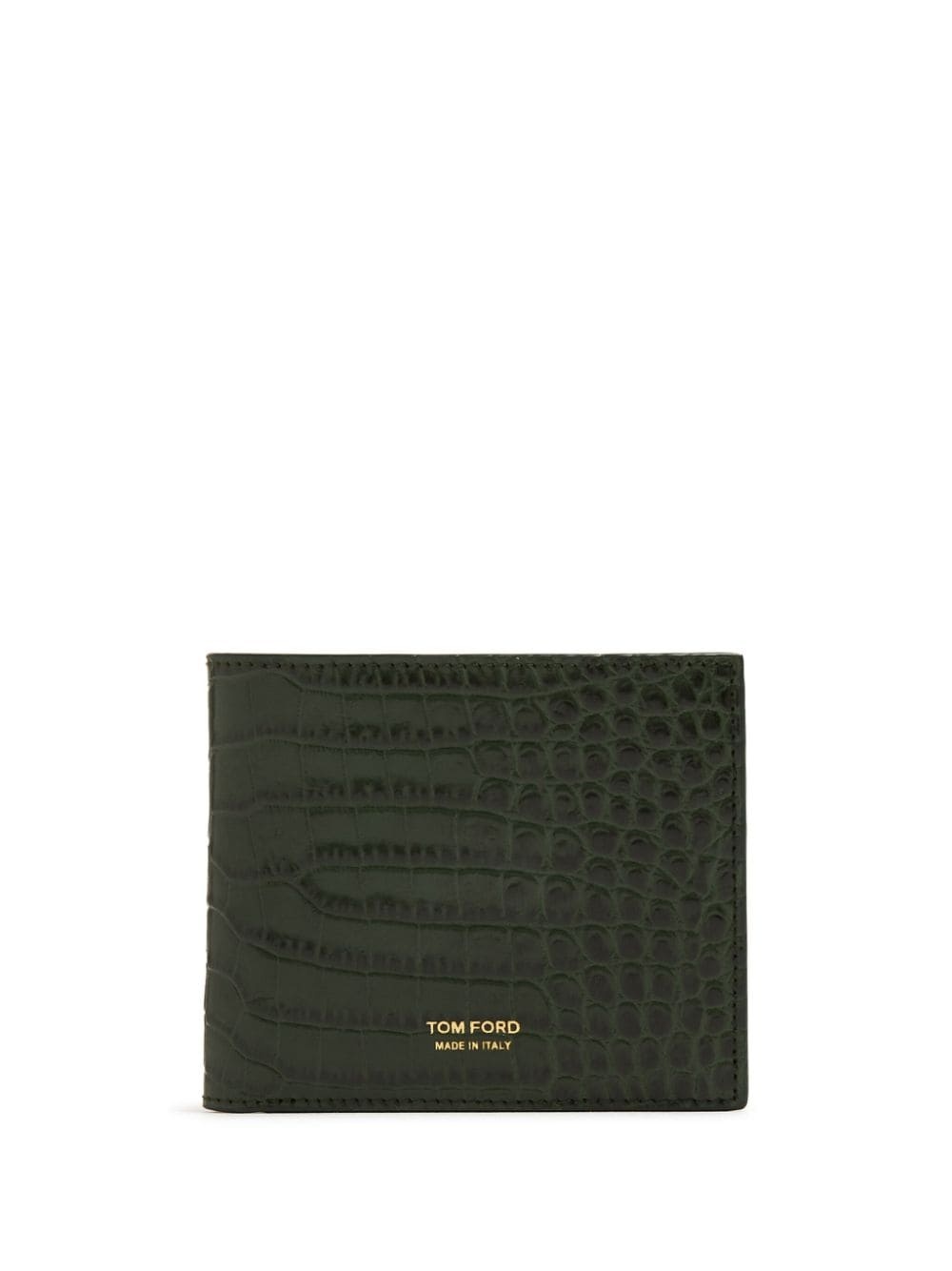 crocodile-effect leather wallet - 1
