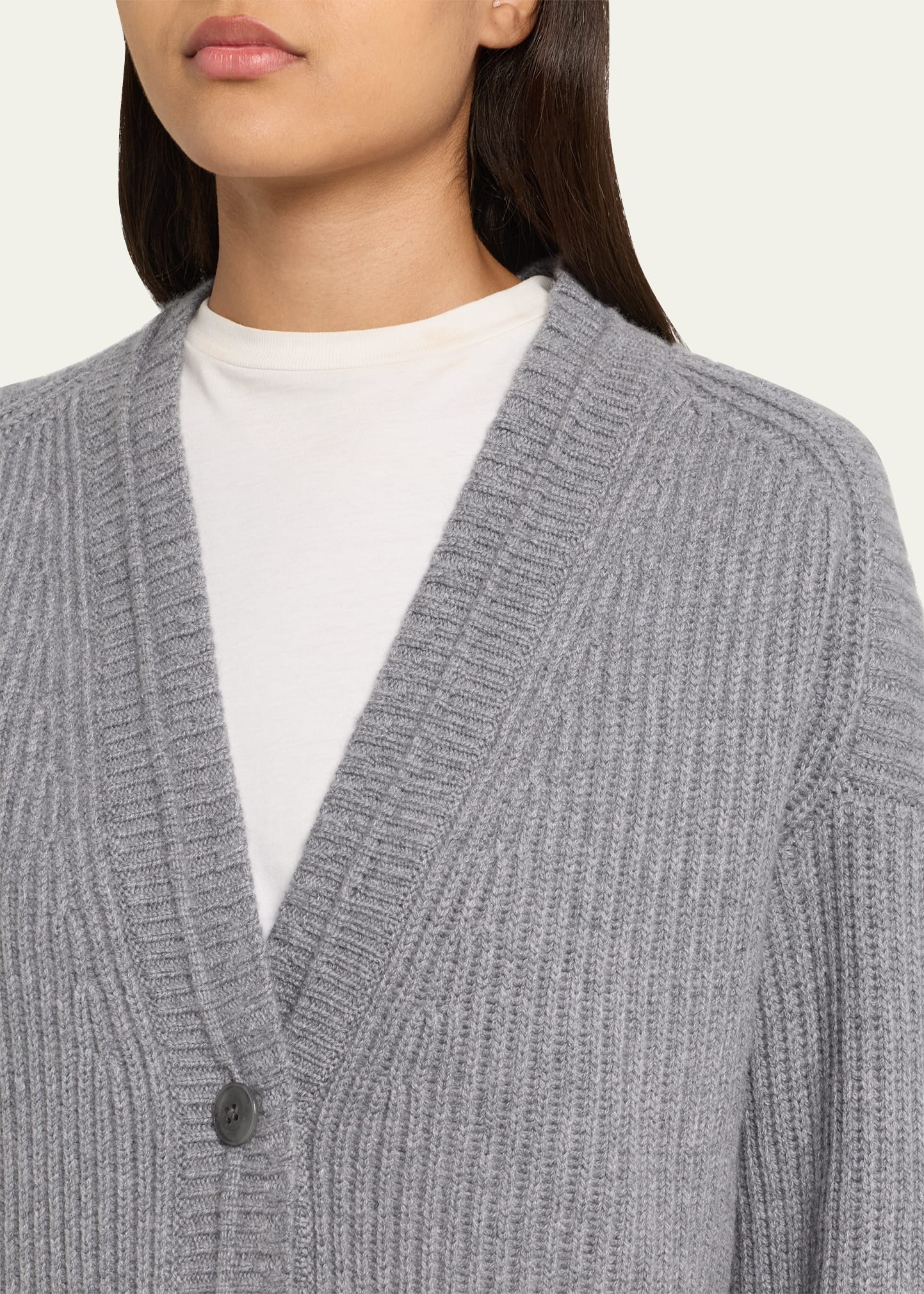 Ribbed Cashmere Cardigan - 5