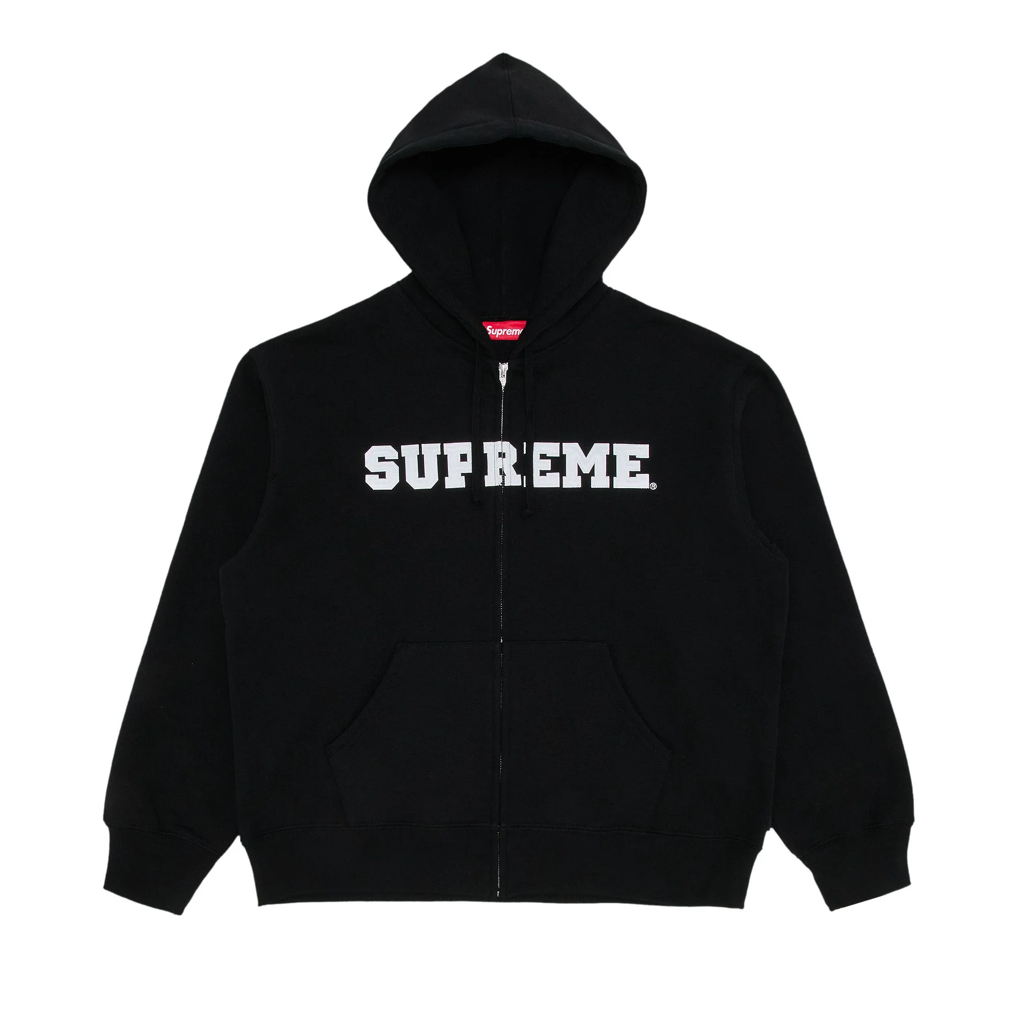 Supreme Collegiate Appliqué Zip Up Hooded Sweatshirt 'Black' - 1