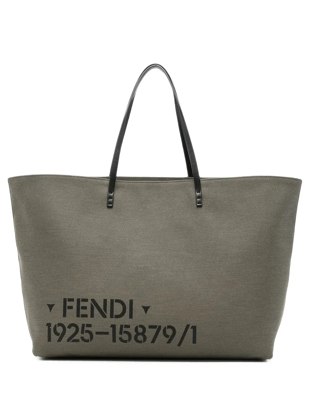 Large canvas roll bag with stencil print - 1