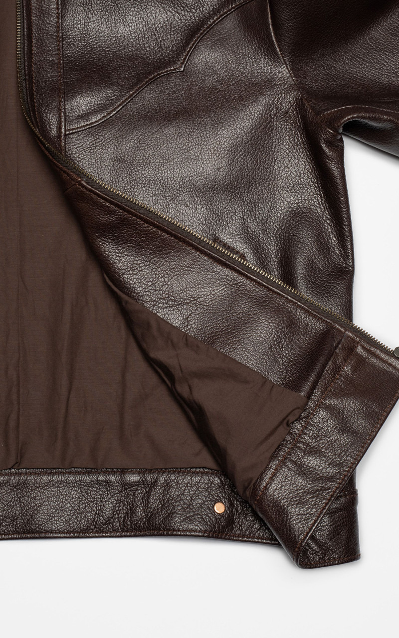 JOPPE WESTERN LEATHER JACKET BROWN - 5