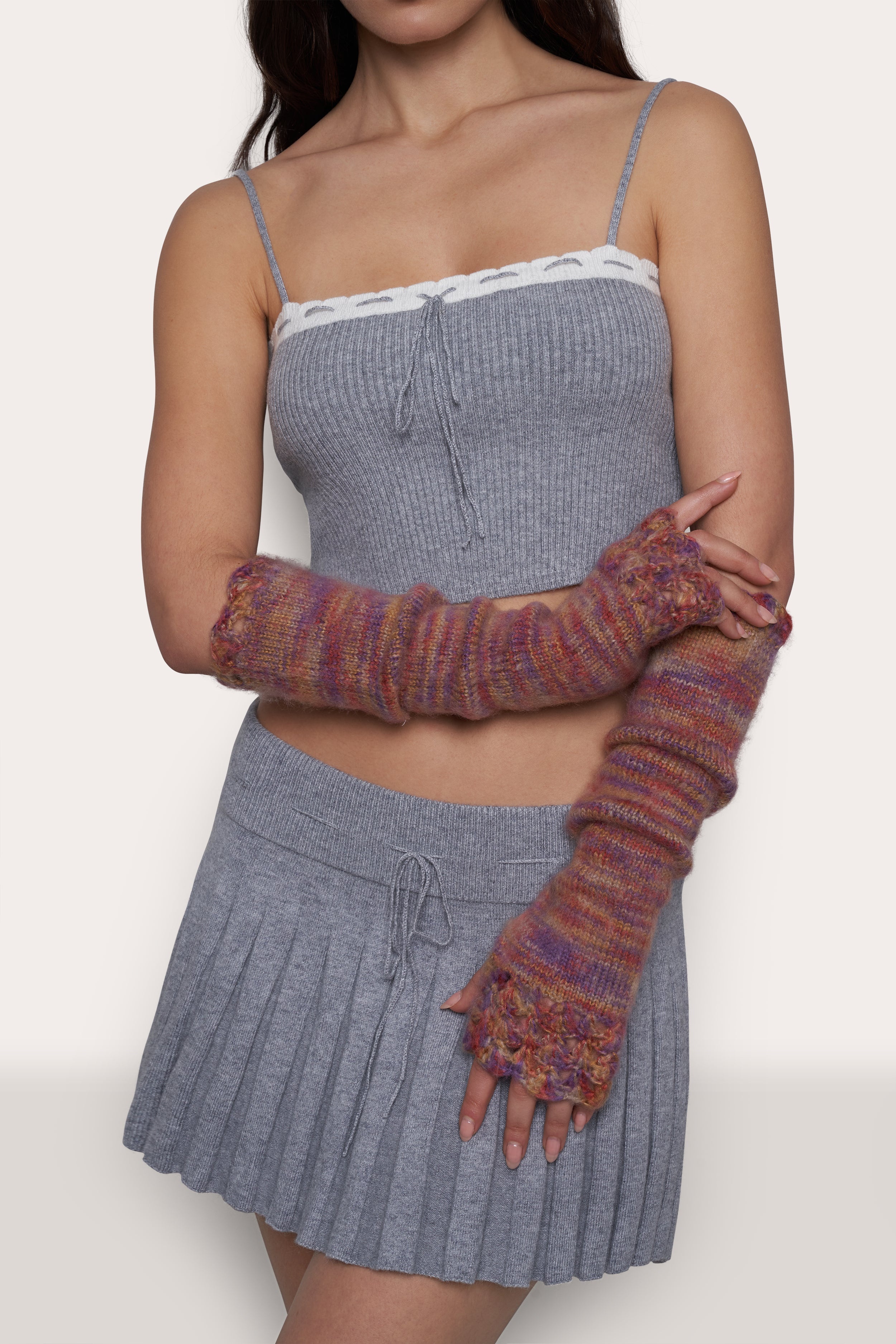 CROCHET TRIM ARM WARMERS - 2