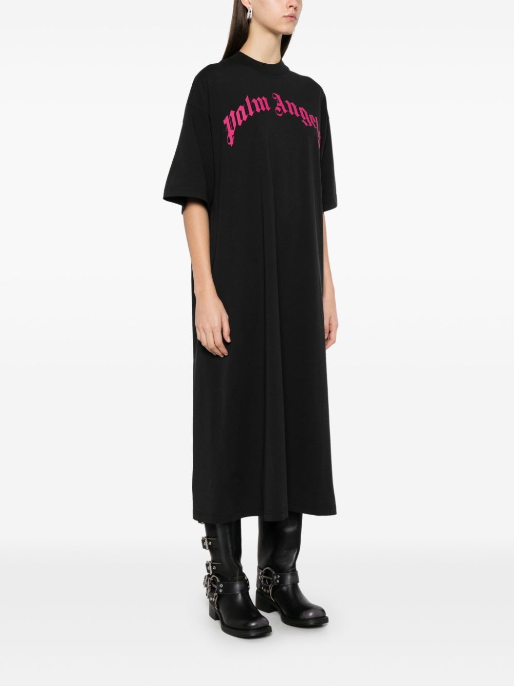 curved-logo maxi dress - 3