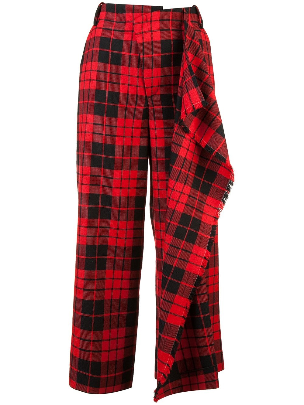 tartan print trousers - 1