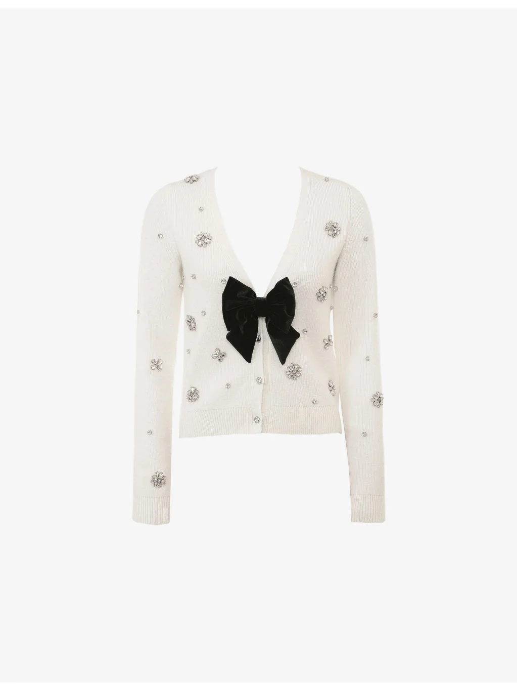 Beaubella Crystal-Embellished Knitted Cardigan - 1