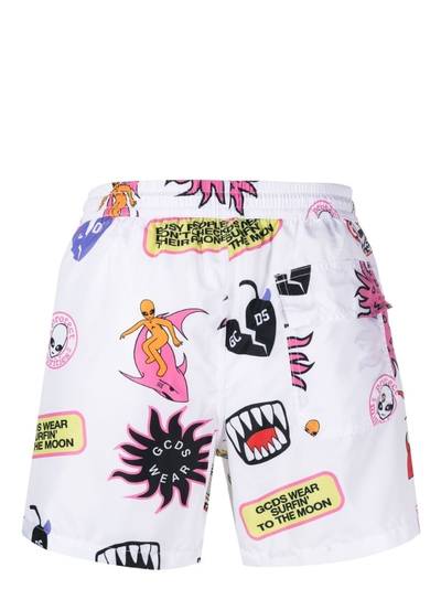 GCDS graphic-print swim shorts outlook