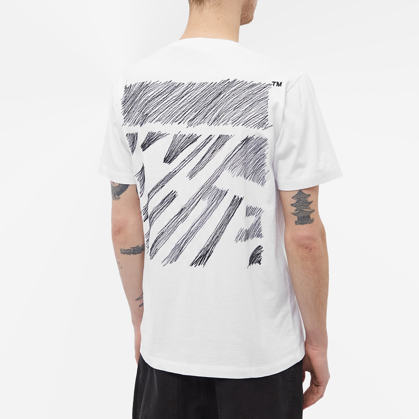 【Off White】SCRIBBLE DIAG SLIM S/S TEE  ★関税送料込み Off-White Off-White Scribble Diag Slim T-Shirt | endclothing