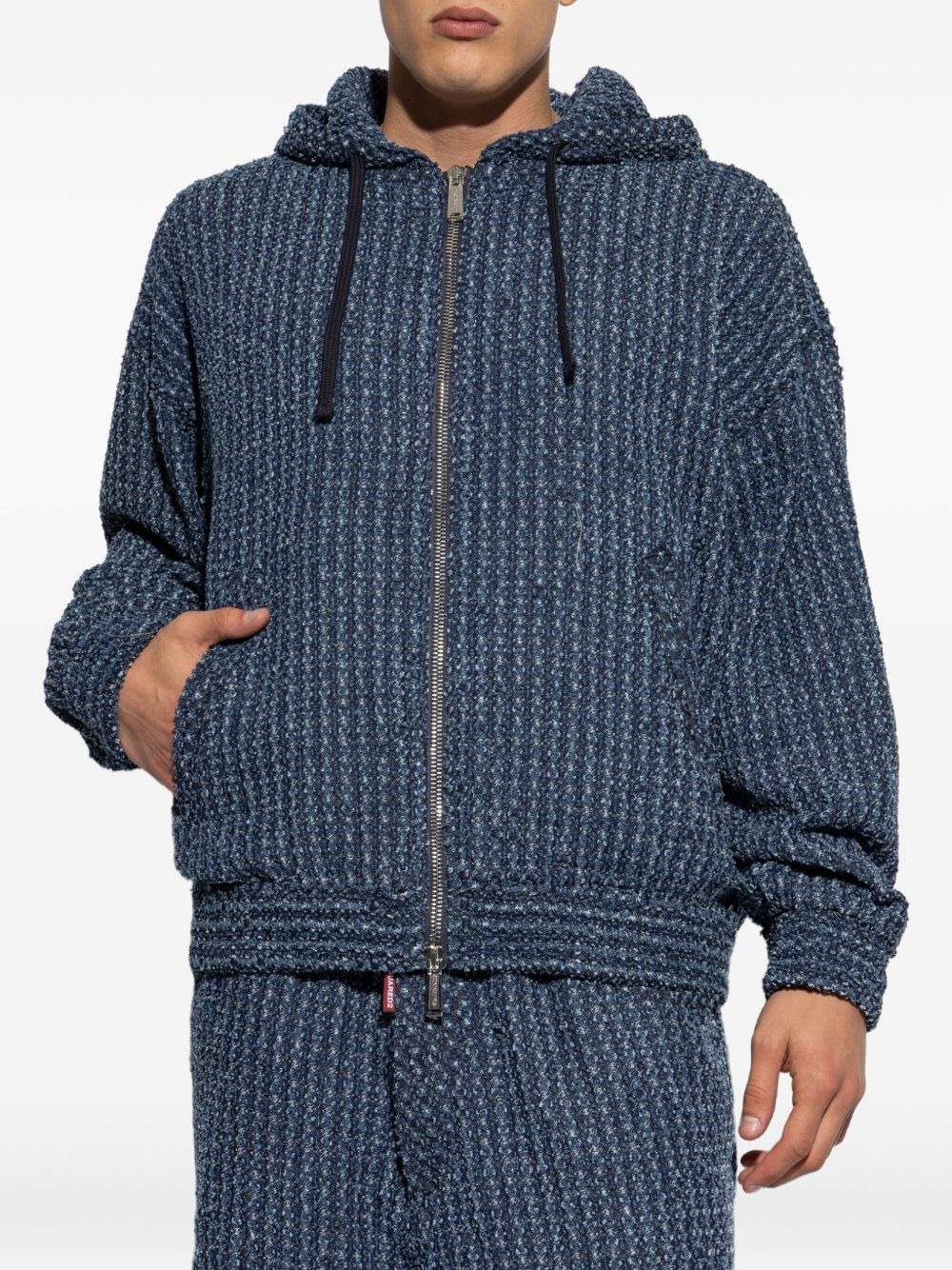 hooded zip-up jacket - 3
