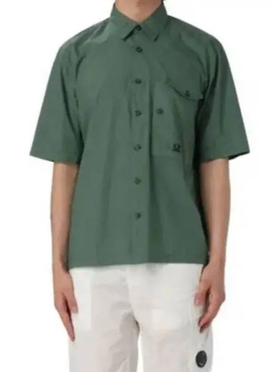 C.P. Company Cotton Popeline Short Sleeve Shirt Green outlook