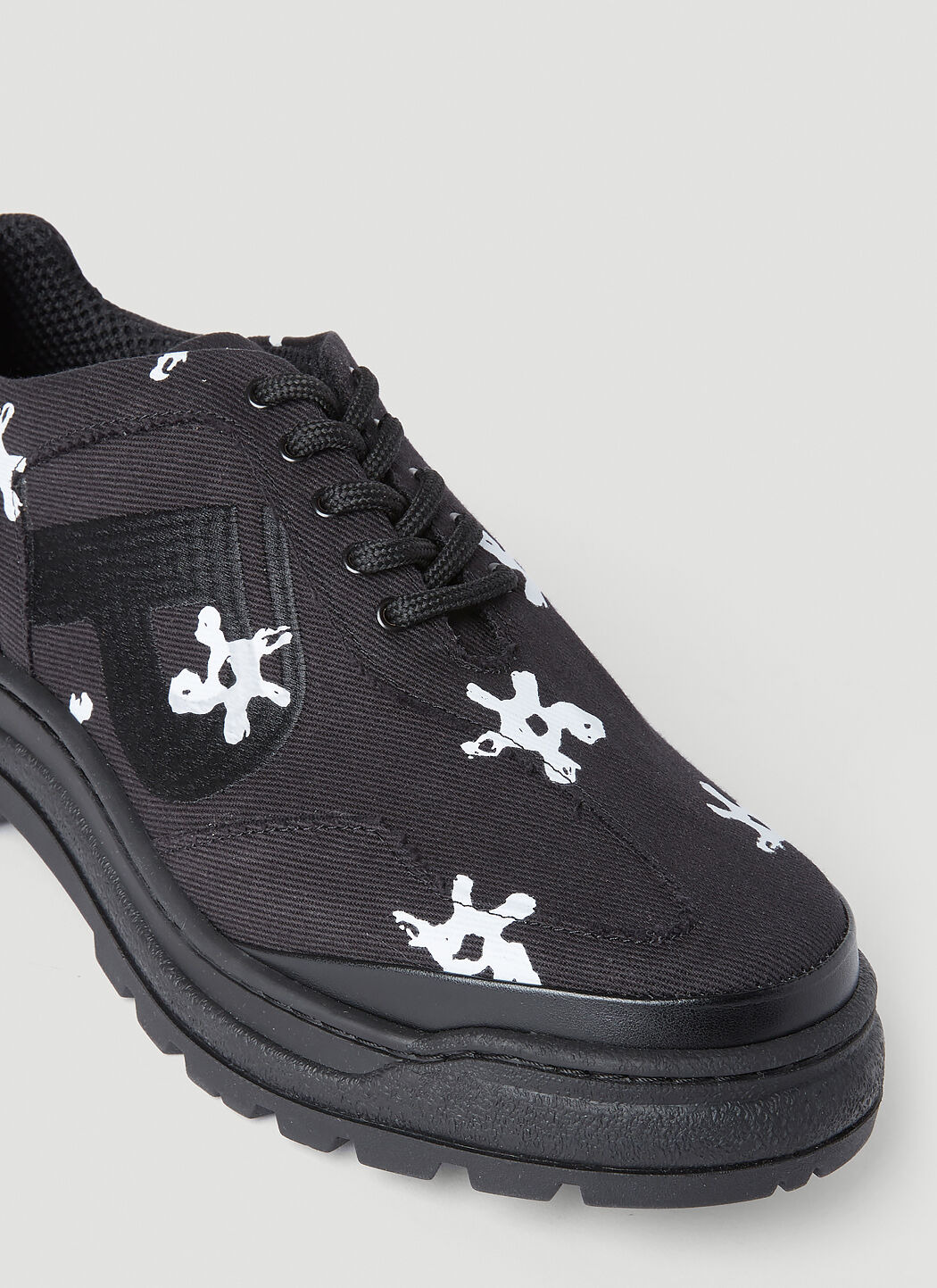 Basalt White Flower Lace-Ups - 6