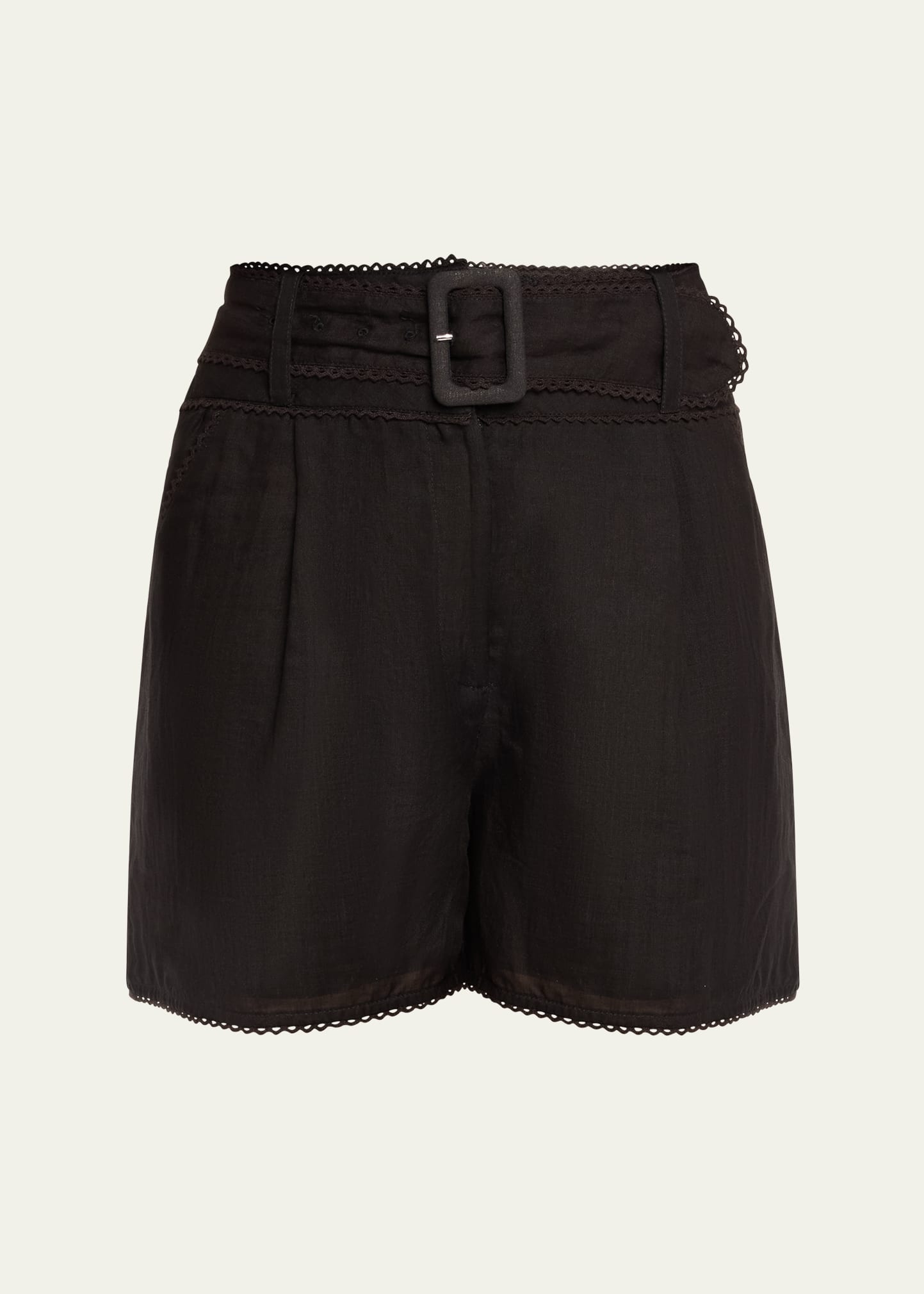 Hobbes Belted Linen Shorts - 1