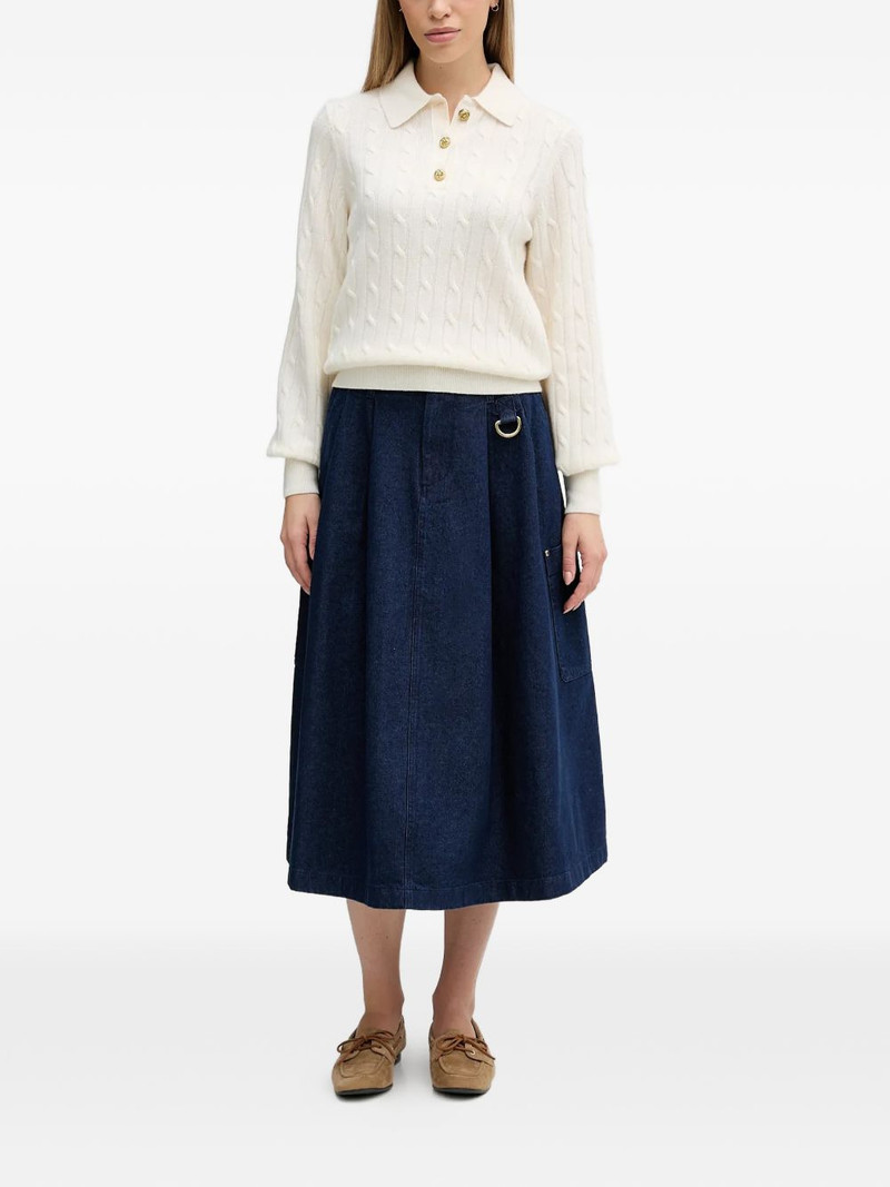 Barbour Evie cable-knit button polo top outlook