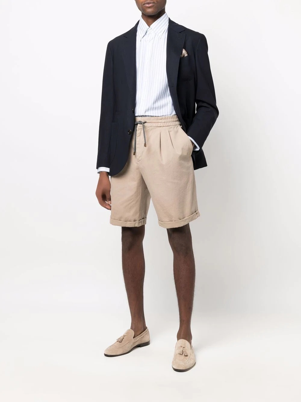 drawstring straight-leg chino shorts - 2