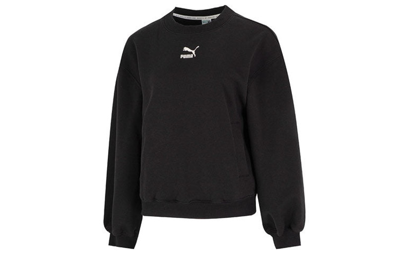 PUMA (WMNS) PUMA Graphic Sweatshirt 'Black' 537518-01 outlook