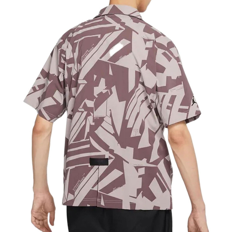 Jordan Men's Air Jordan Printing Knit Short Sleeve Pink Brown Shirt DM3109-218 outlook