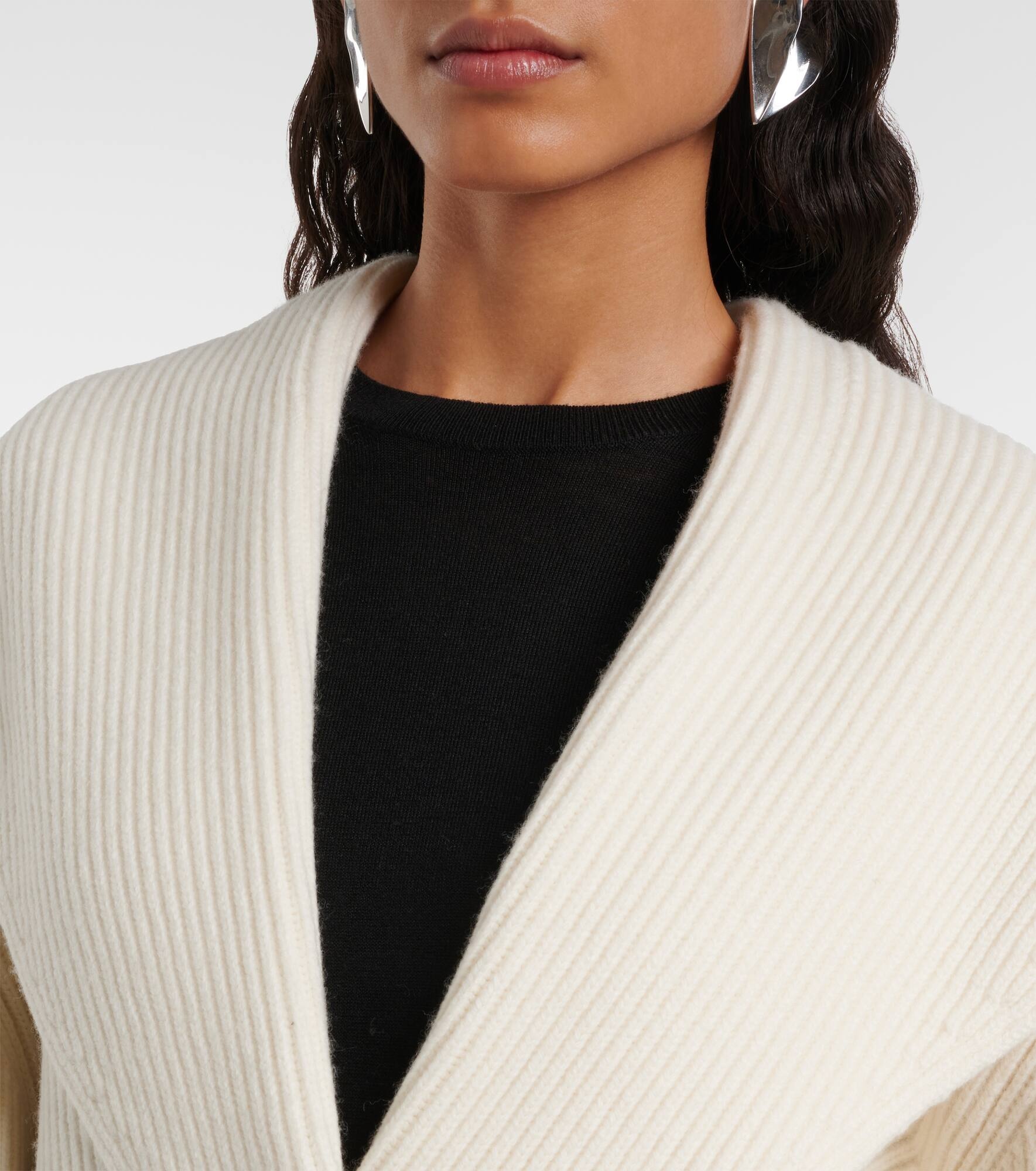 Ribbed-knit wool-blend cardigan - 4