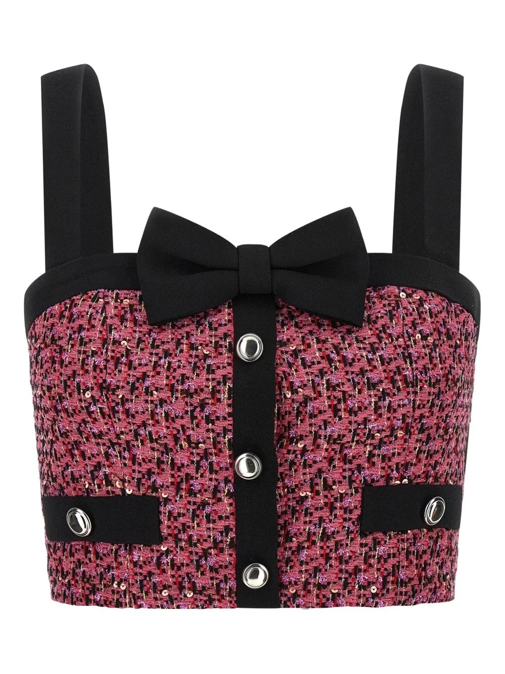 sequin-embellished tweed top - 1