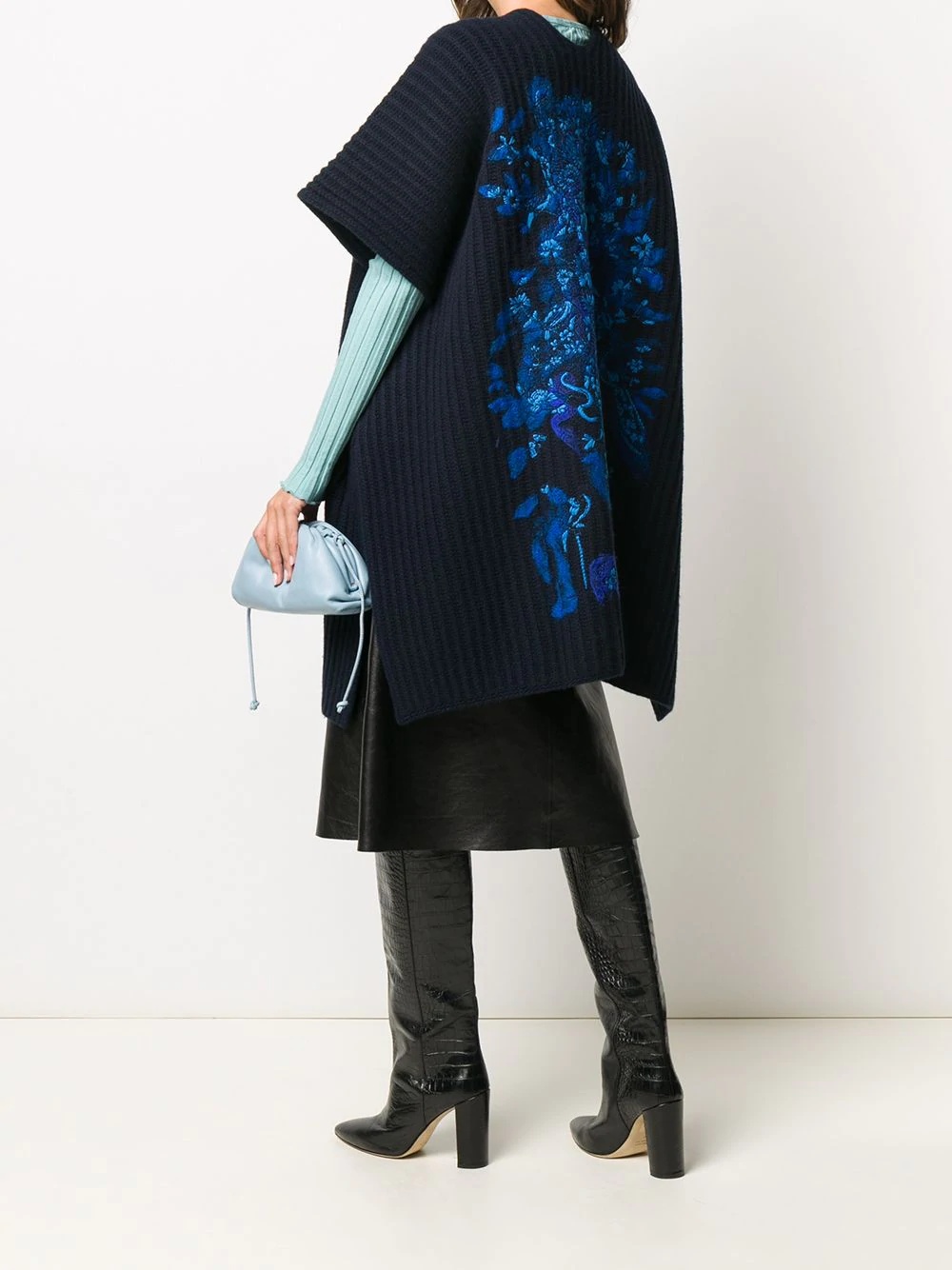 floral-embroidery midi cardi-coat - 2