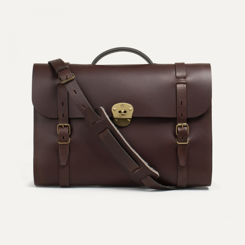 Bleu de Chauffe SCOTT, THE WRITER'S SATCHEL BAG  -  PAIN BRÛLÉ outlook