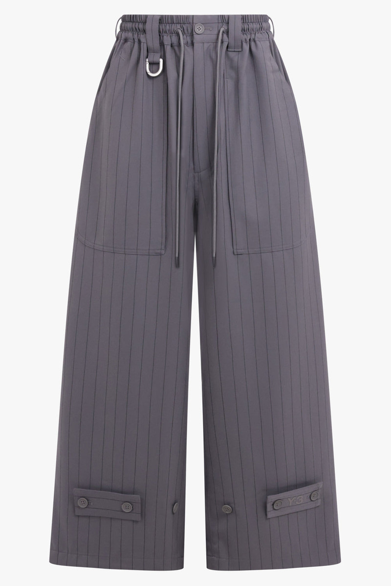 PINSTRIPE SPORT UNIFORM WIDE-LEG TROUSER | GRANIT/BLACK 1