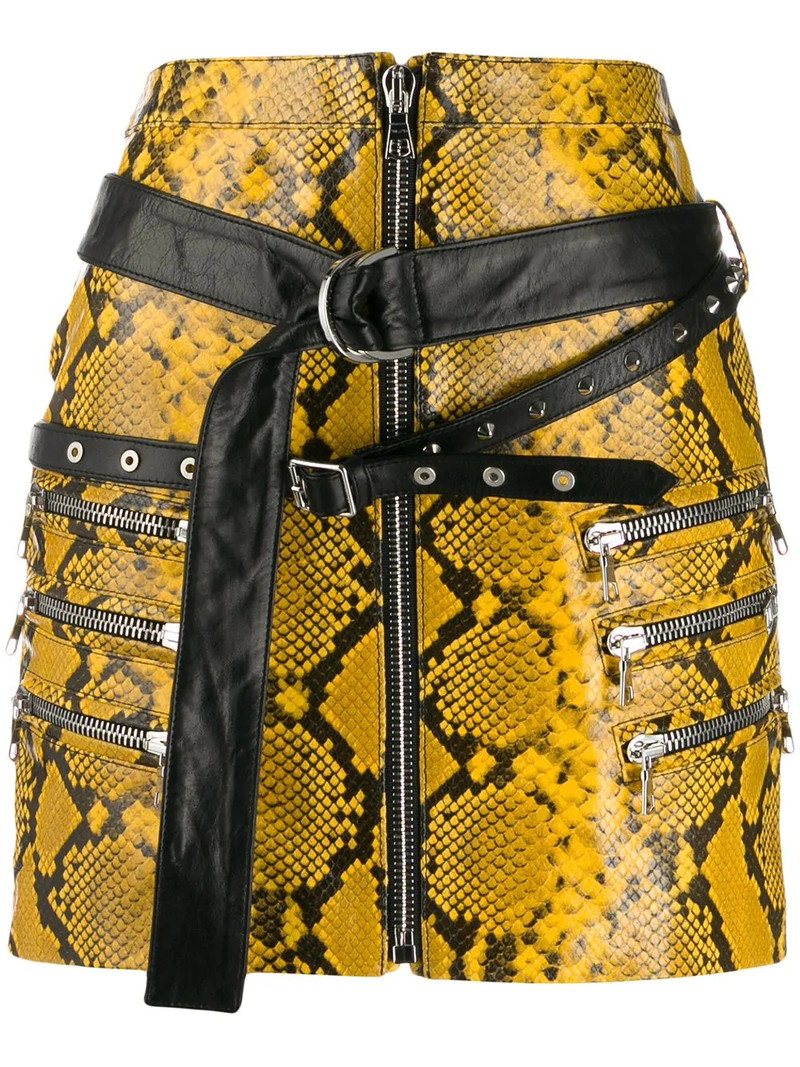 snake-effect mini skirt 1