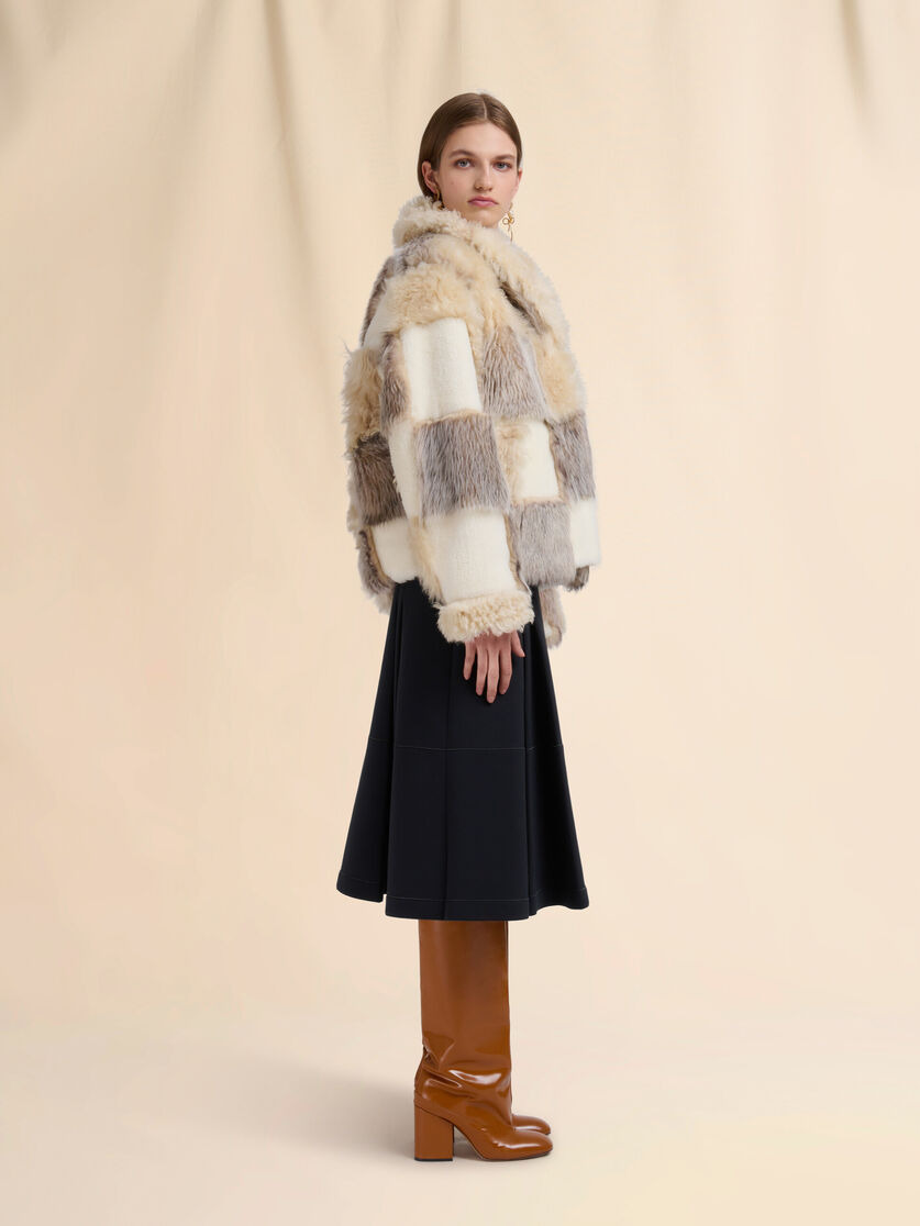 CREAM MIXED SHEARLING JACKET - 6