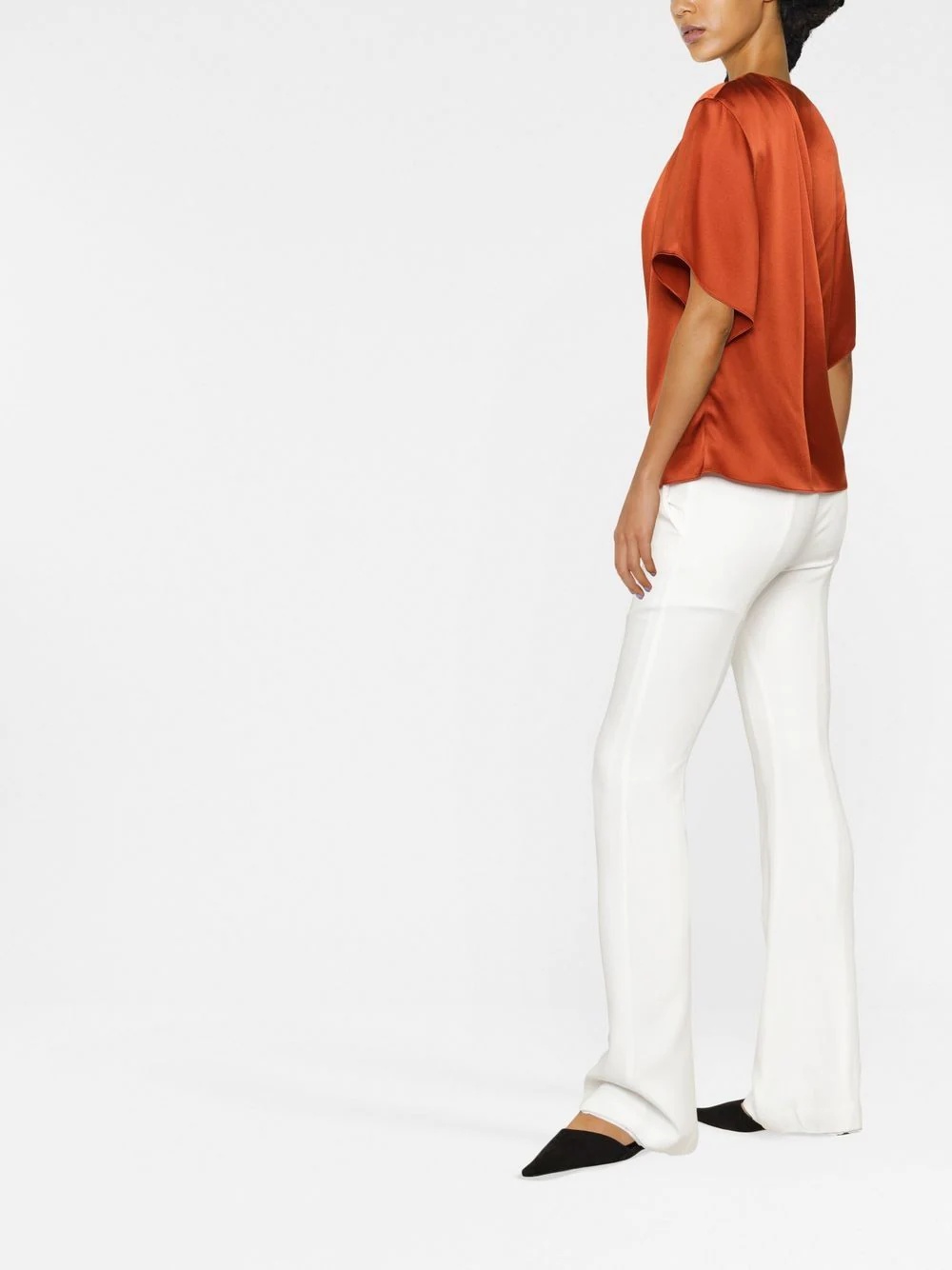 draped silk top - 4