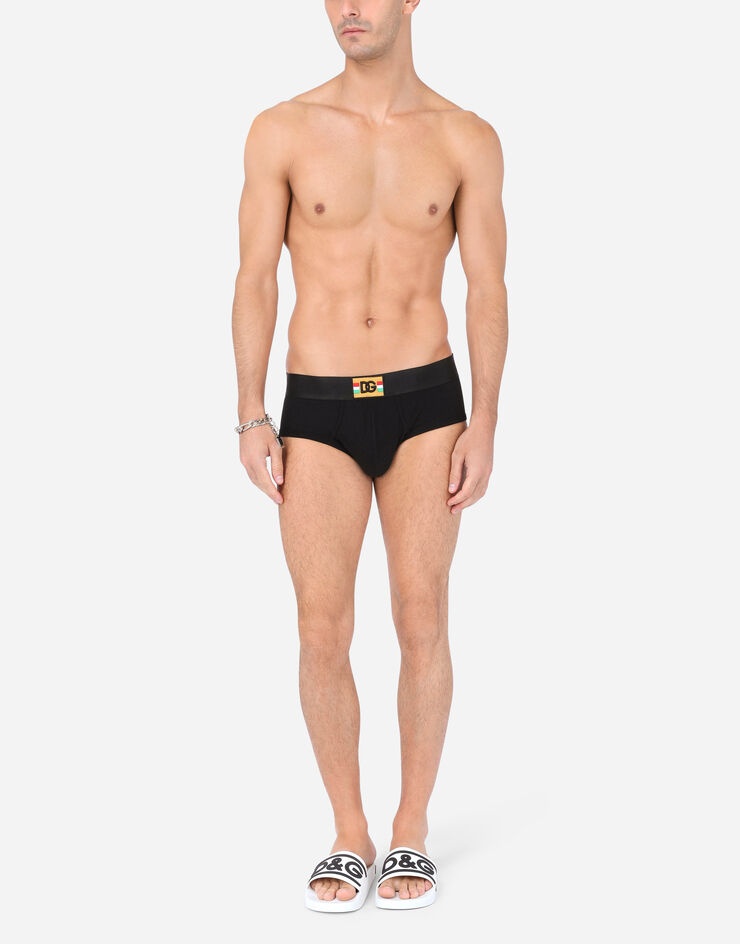 Two-way-stretch jersey Brando briefs with DG patch - 2