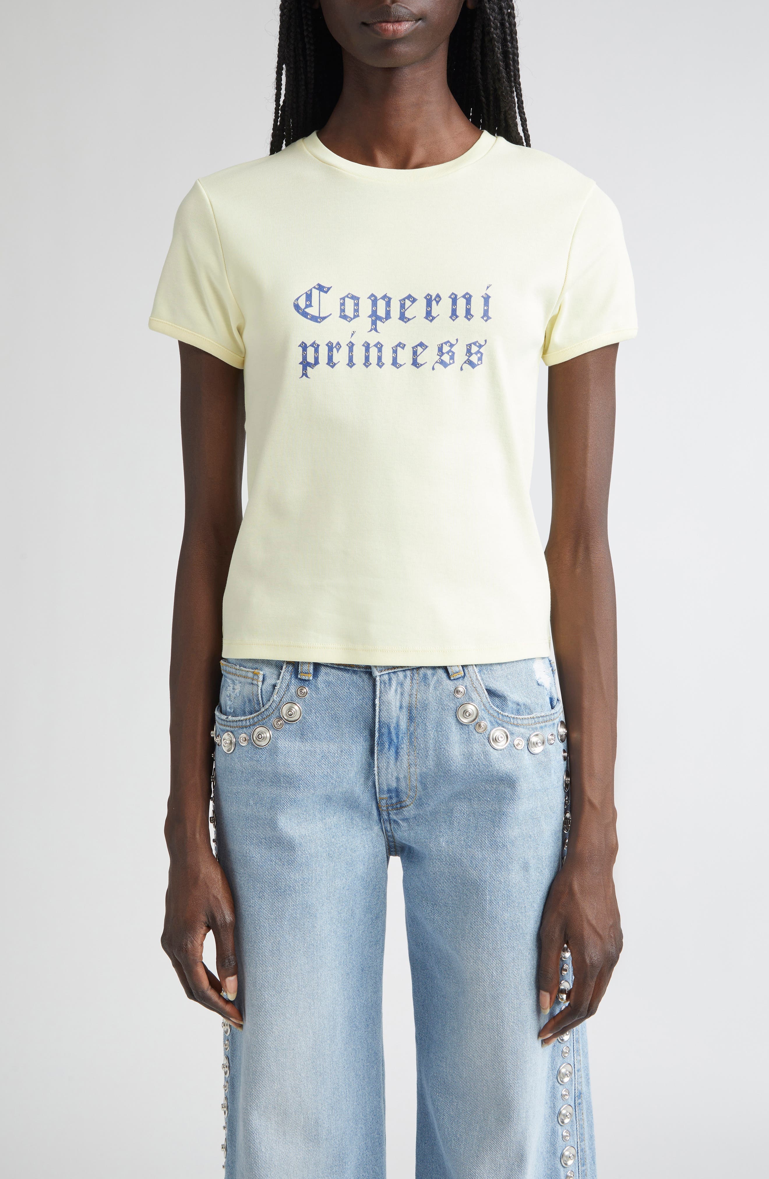 Coperni x Disney Princess Rhinestone Graphic T-Shirt in Yellow at Nordstrom - 1