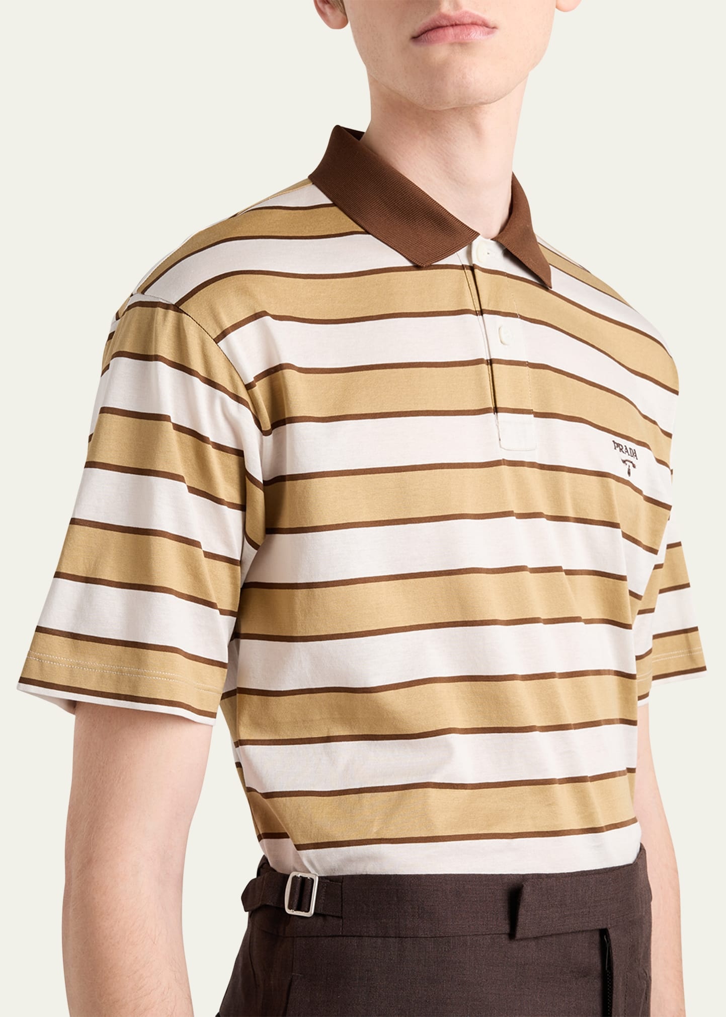 Men's Striped Jersey Polo Shirt - 4
