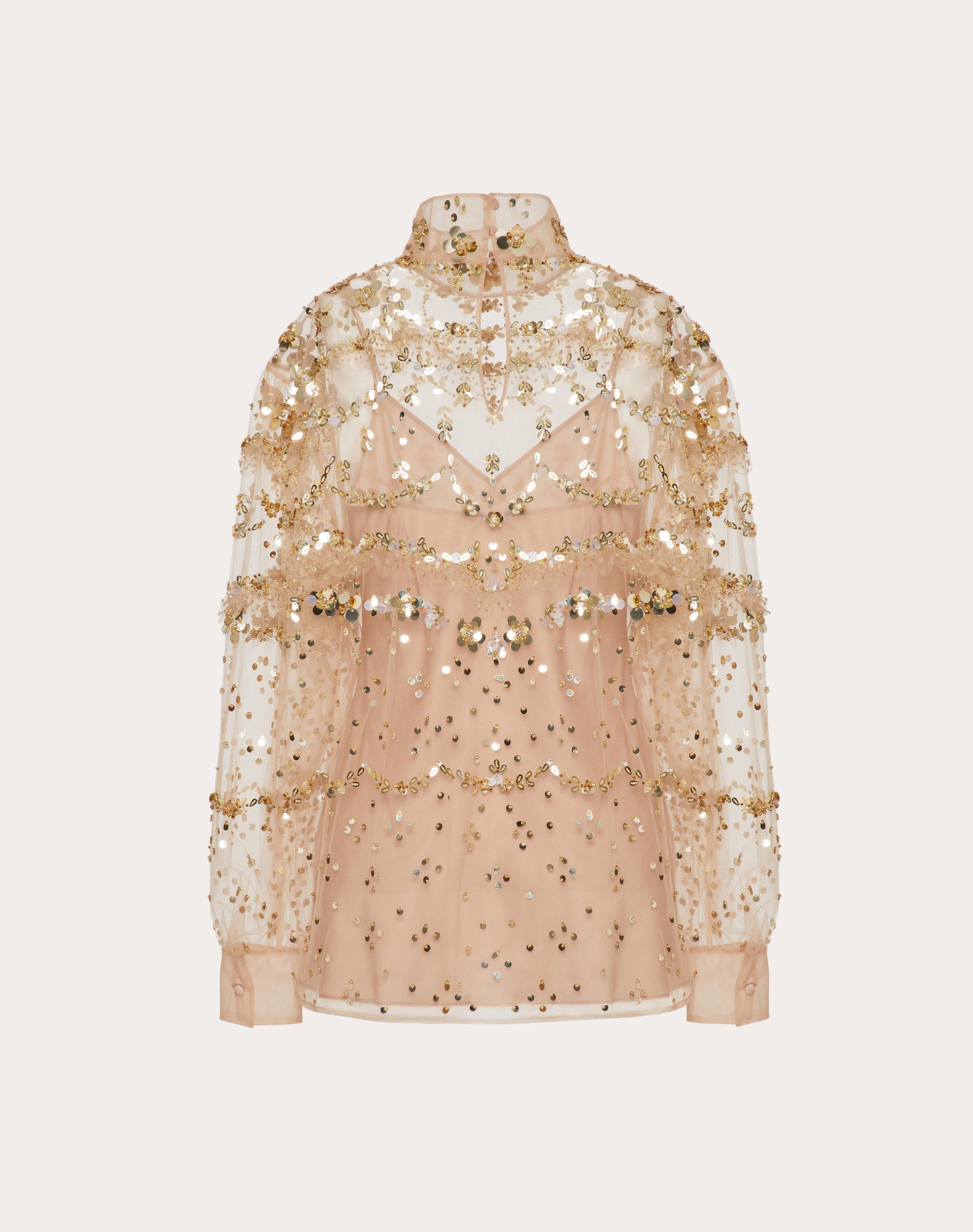 TULLE ILLUSIONE EMBROIDERED TOP - 2