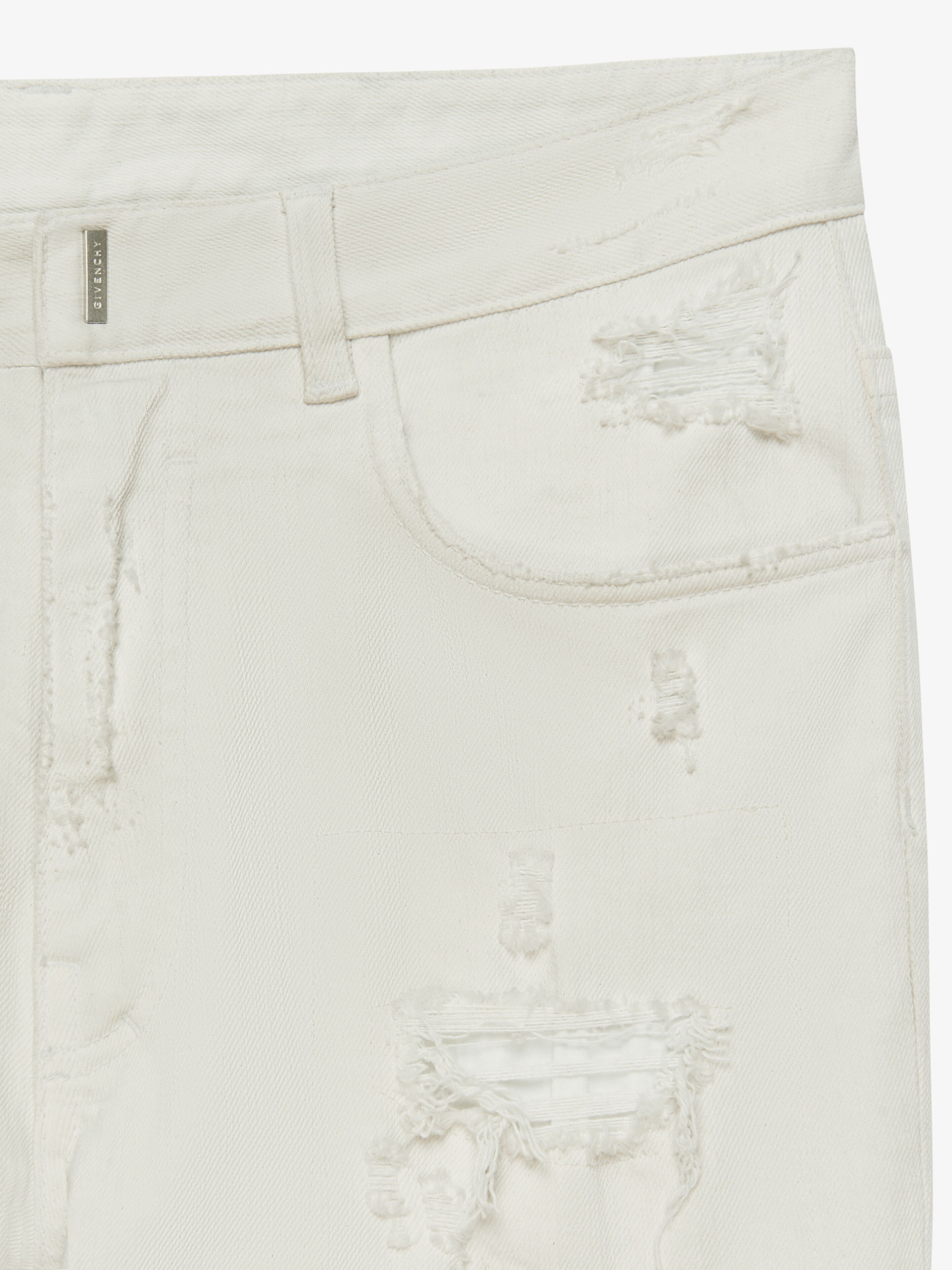 SLIM FIT JEANS IN DESTROYED DENIM - 6