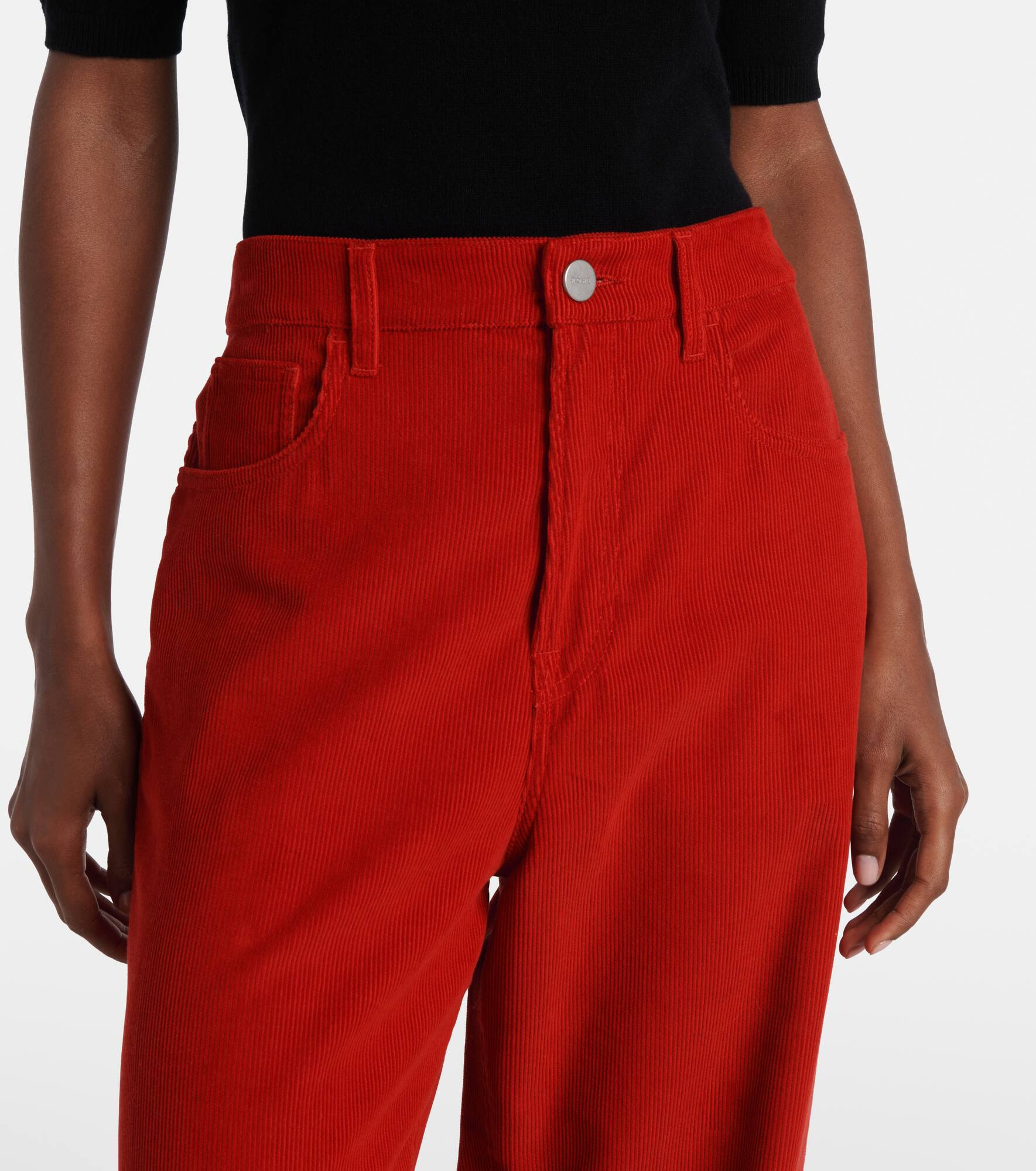 Cotton corduroy wide-leg pants - 4