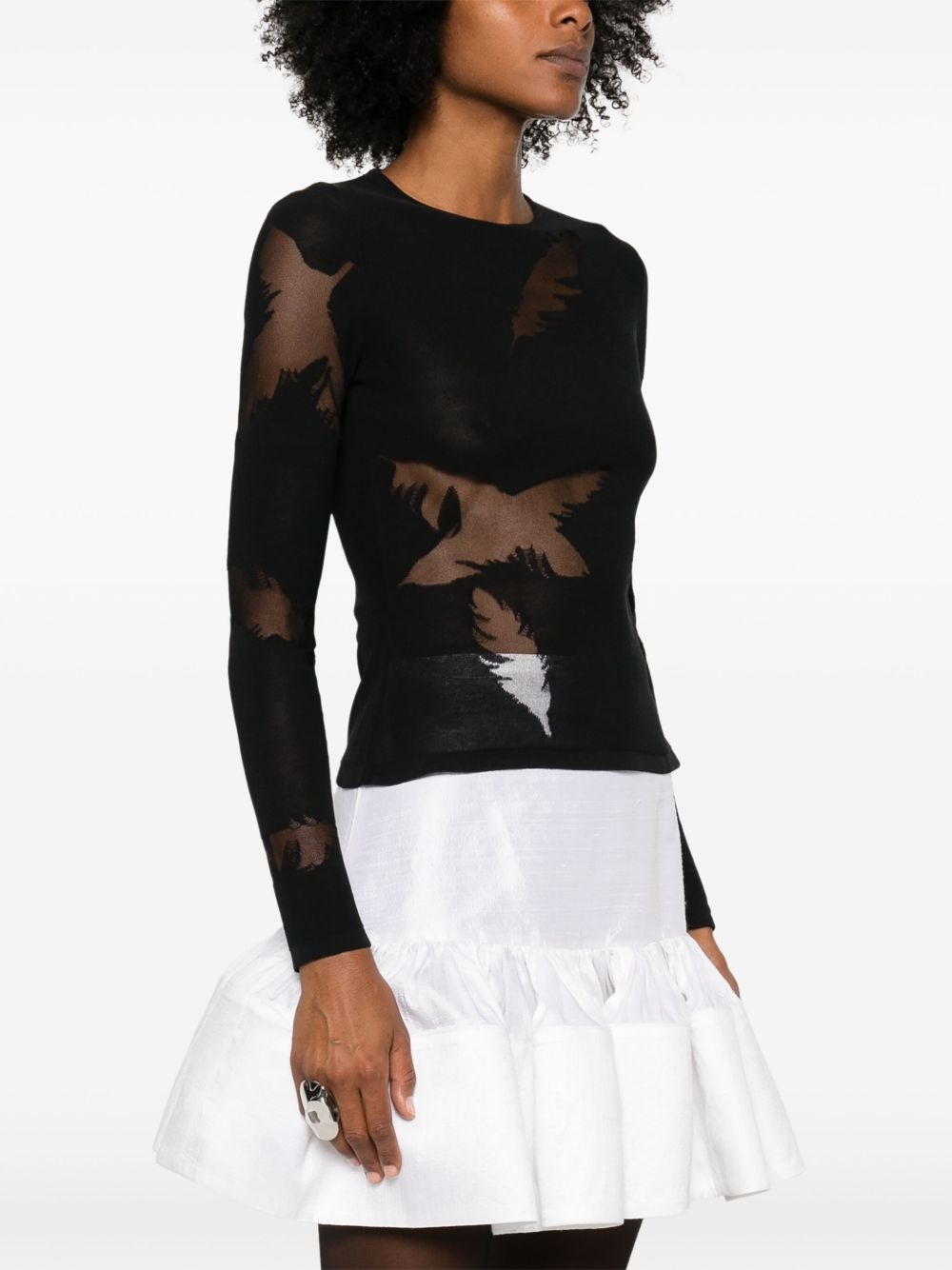 feather-pattern blouse - 3
