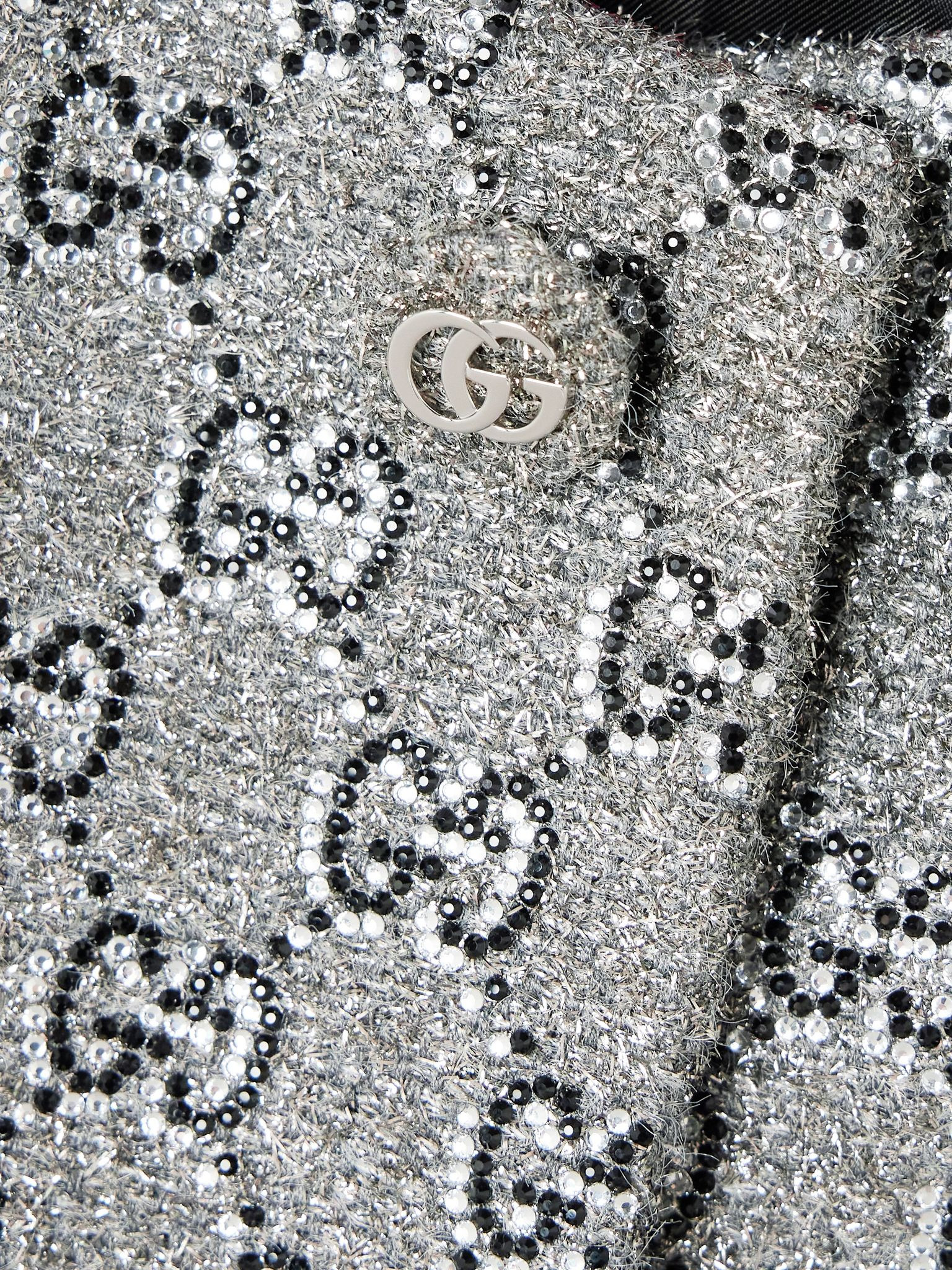 Crystal-embellished metallic tweed jacket Dark gray - 4
