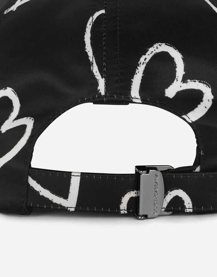 Satin baseball cap with DG heart print - 4