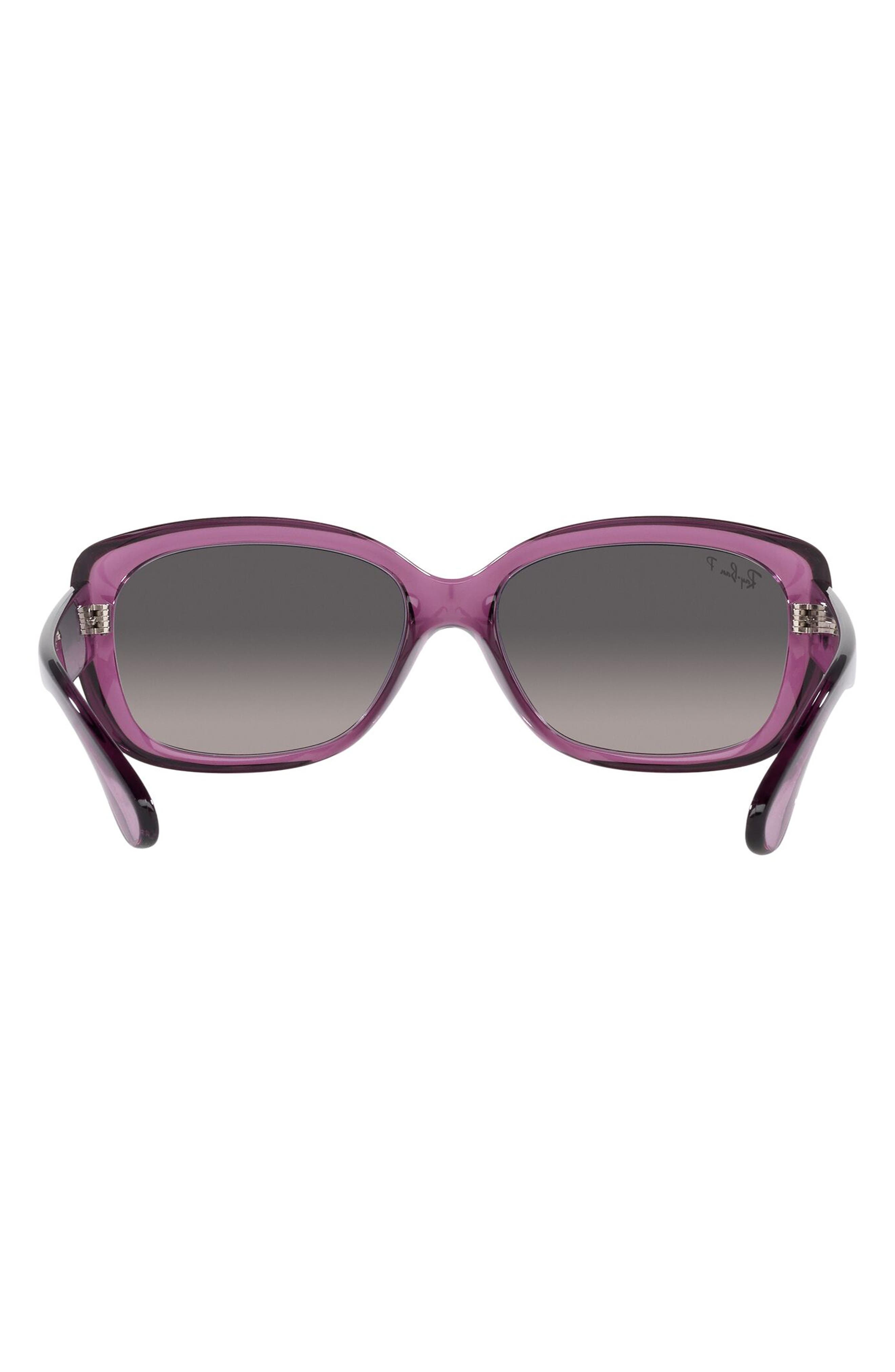 Ray-Ban Jackie Ohh 58mm Polarized Sunglasses in Violet /Grey Gradient Polar at Nordstrom - 6