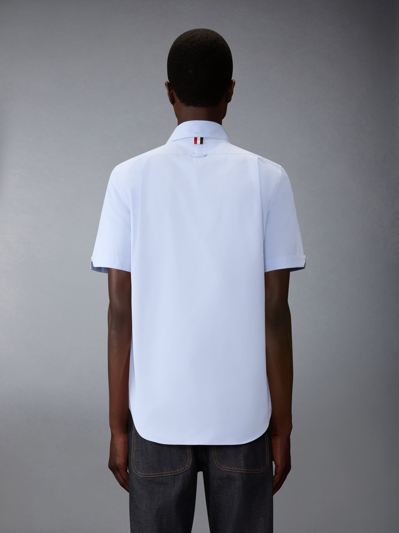 SOLID POPLIN TENNIS RACQUET EMBROIDERY SHORT SLEEVE SHIRT 4