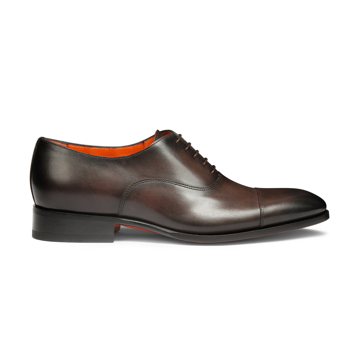 Men's polished brown leather Oxford shoe - 1