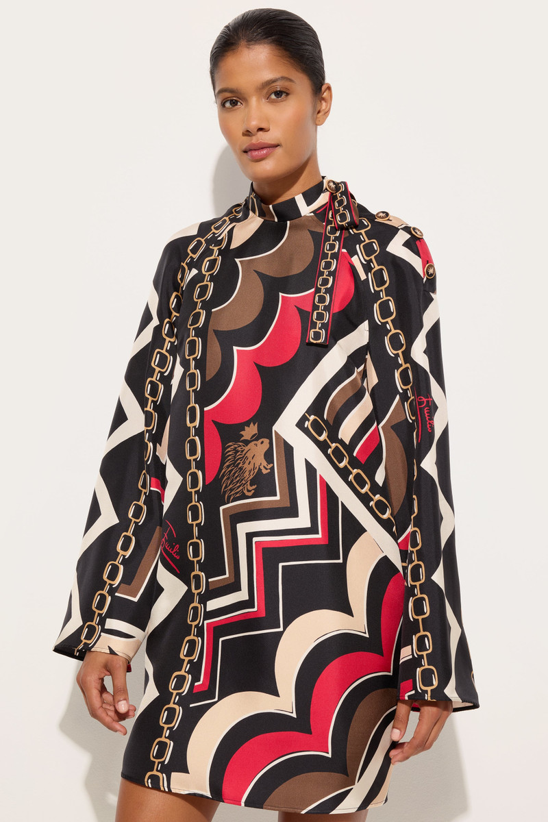 ISTRICE PRINT SILK TWILL DRESS 5