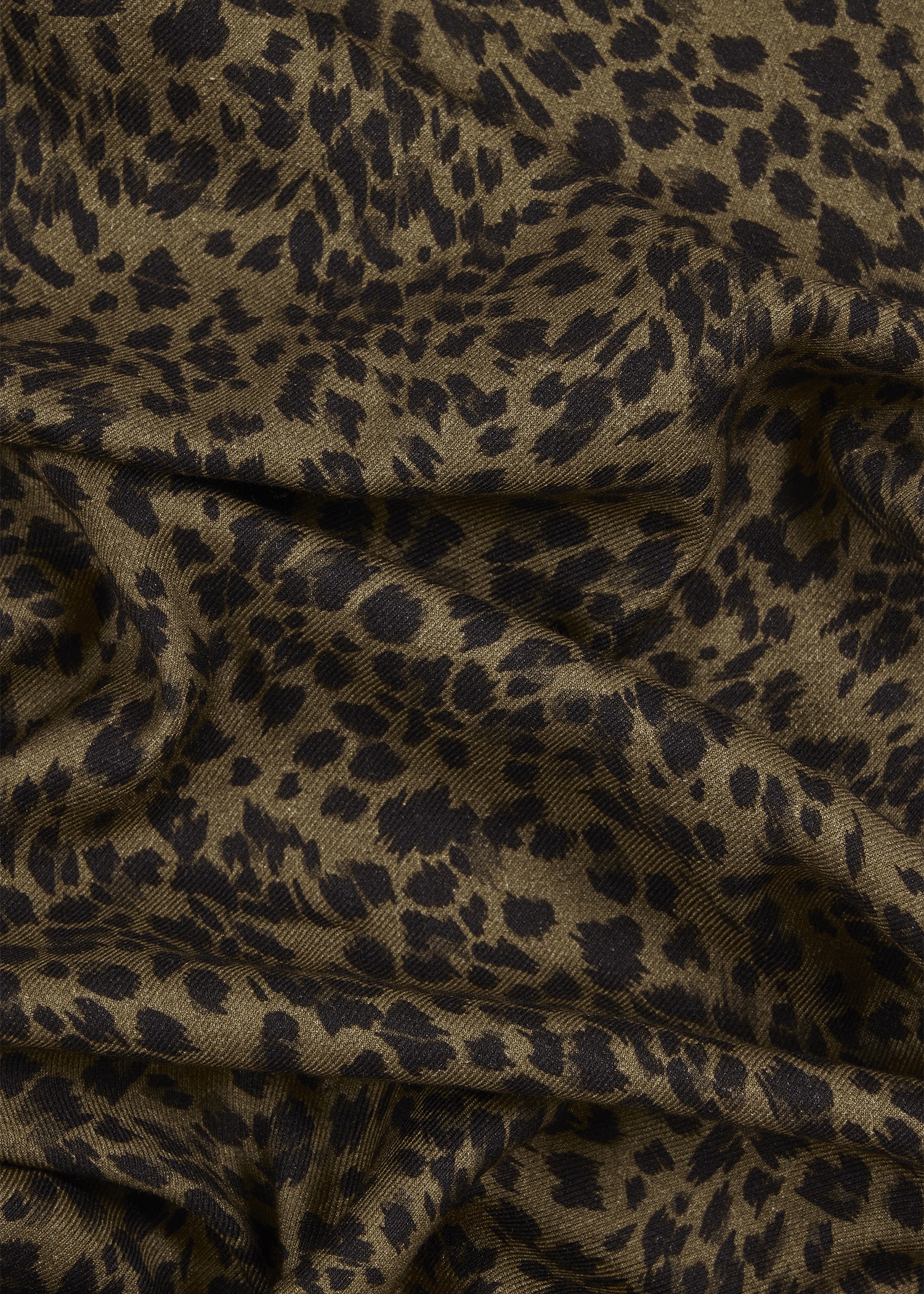 Brown Wool-Blend Leopard Scarf - 4