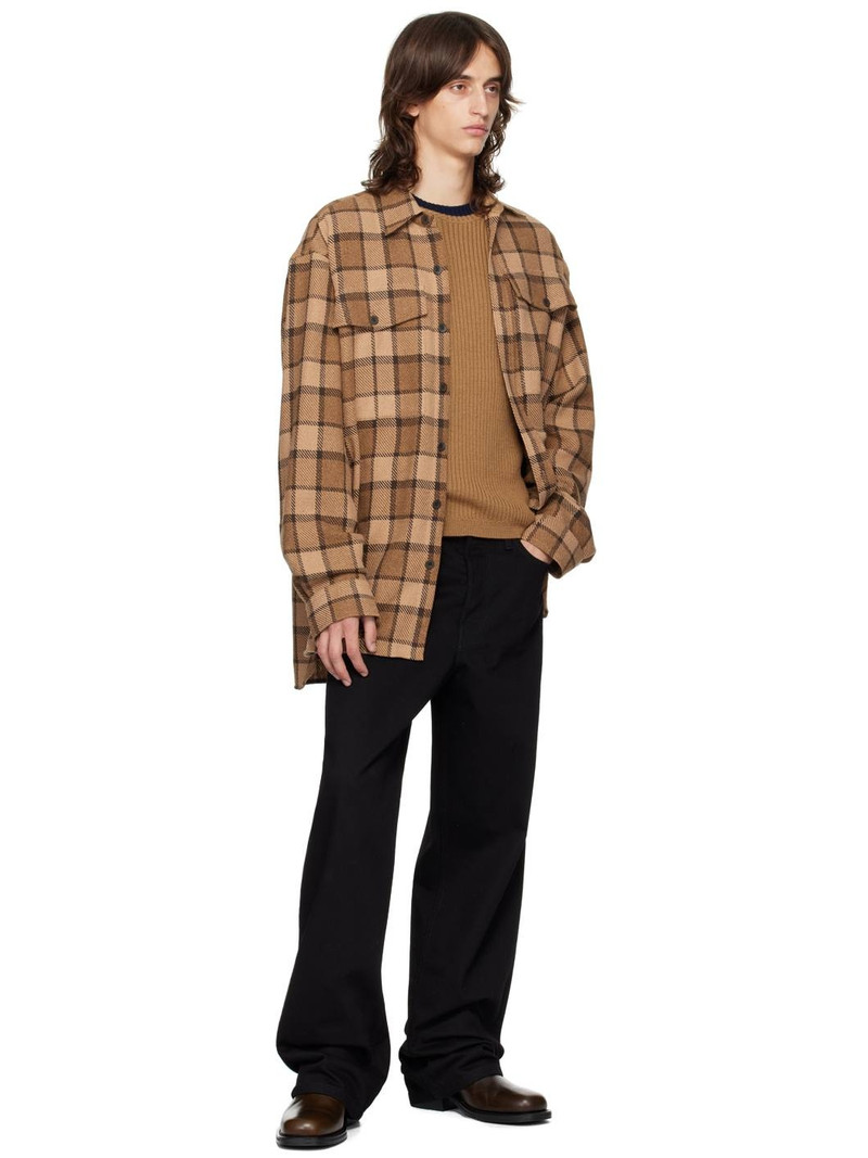 Dries Van Noten Brown Striped Crewneck Sweater outlook