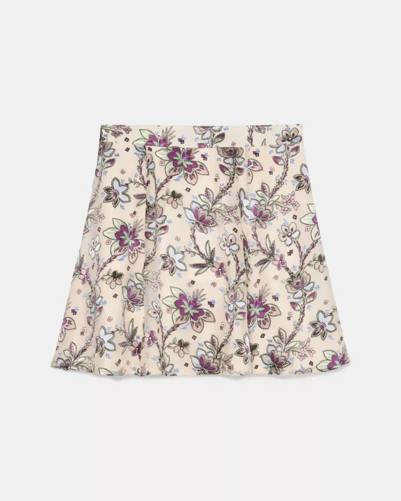 Satin Devore Mini Skirt - 1
