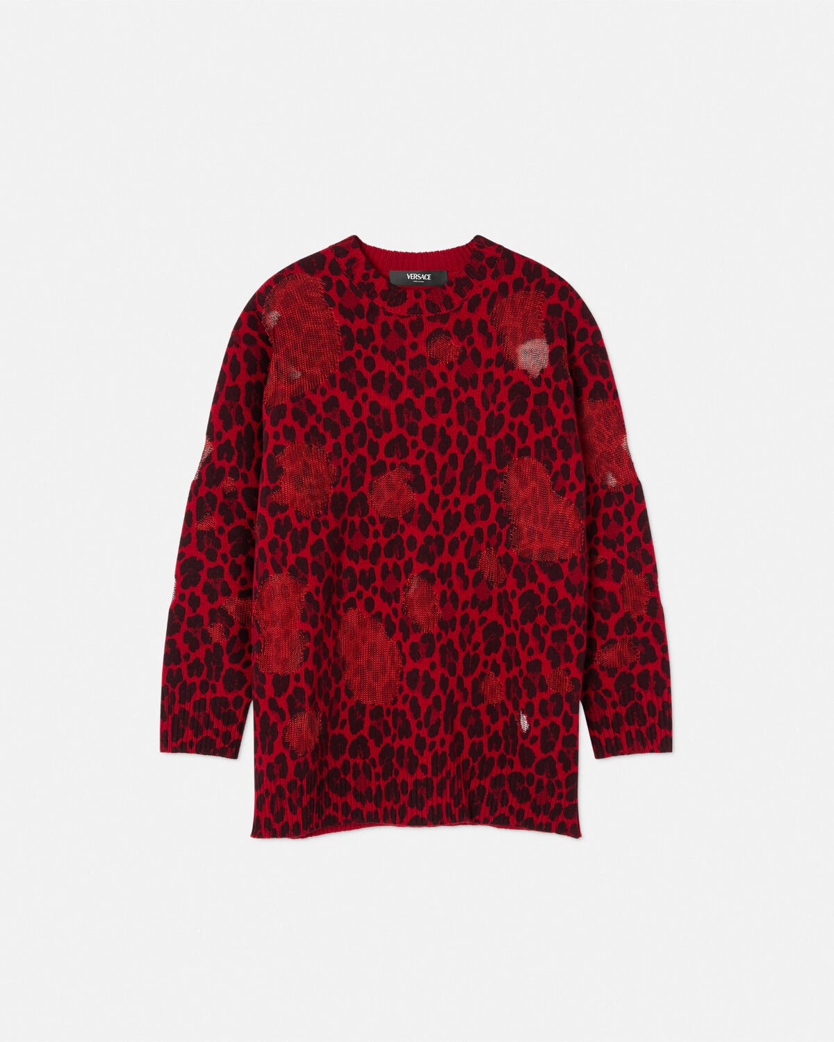 Wild Leopard Intarsia Oversized Sweater - 1