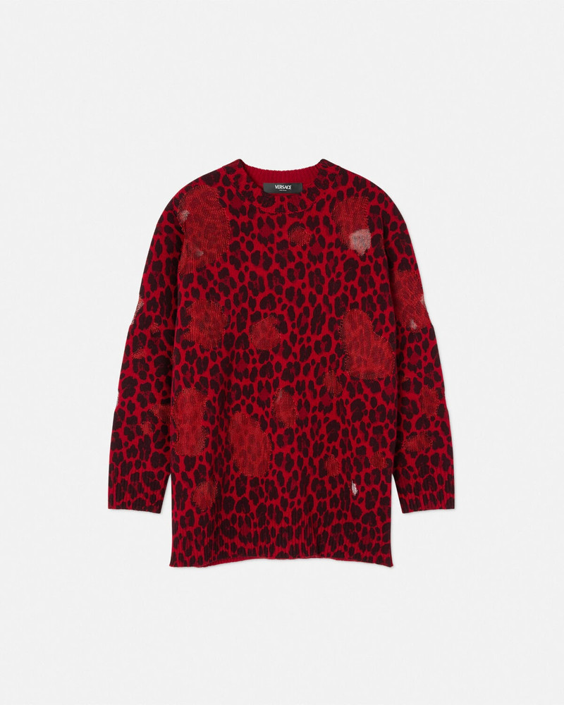 Wild Leopard Intarsia Oversized Sweater 1