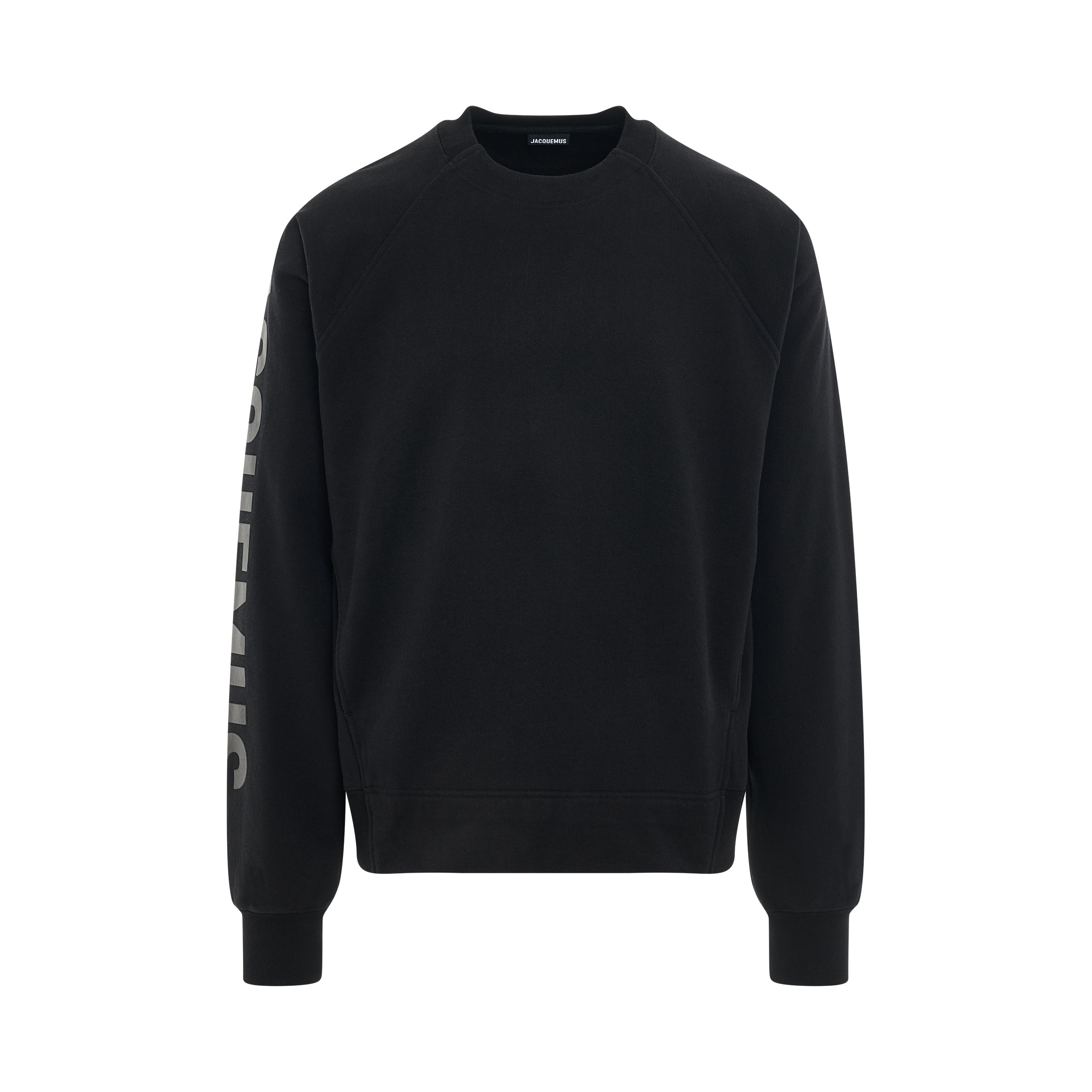 Typo Sleeve Logo Sweatshirt in Black - 1