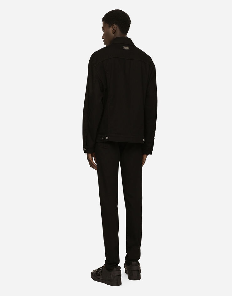 Black wash stretch denim jacket - 3