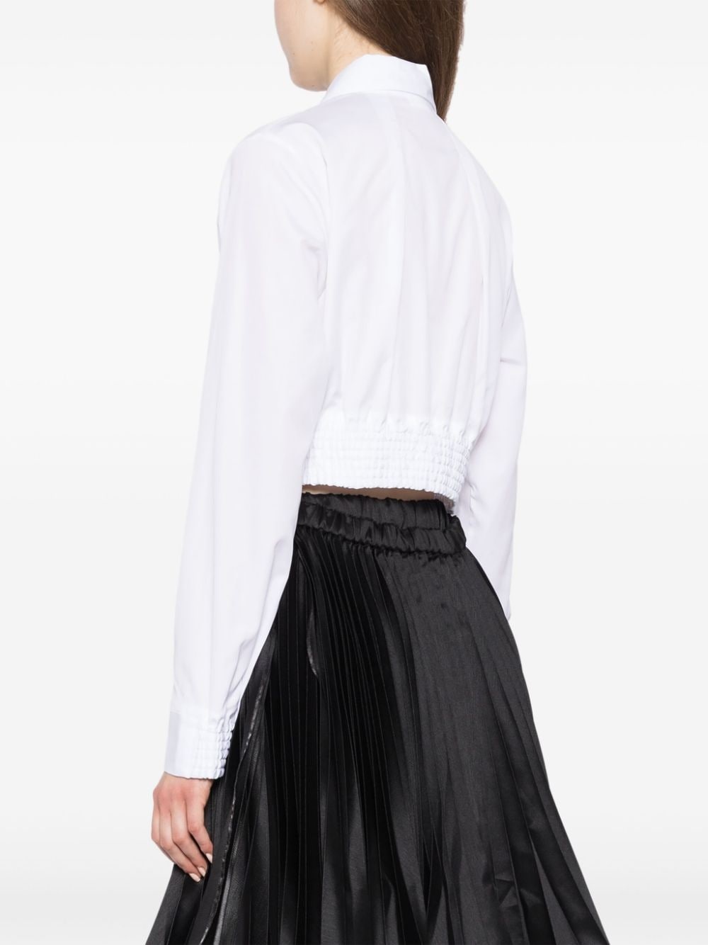 oversized-collar cropped shirt - 4